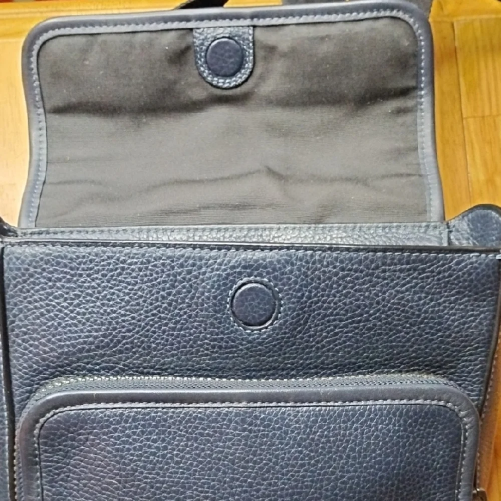 Coach Sullivan Flap Crossbody Bag Blue Leather - Picture 9 of 15